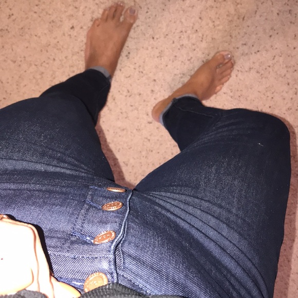 Loft modern skinny button fly jeans size 8/29 - Picture 3 of 11